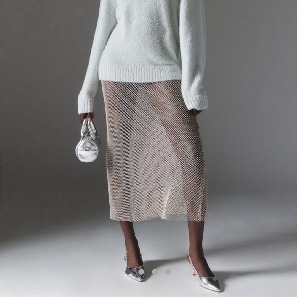 {{uo}} Mesh Fishnet Diamanté Skirt